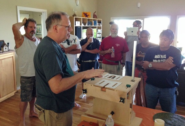 Tom Russell shows off our new workshop project – a mortise and tenon jig