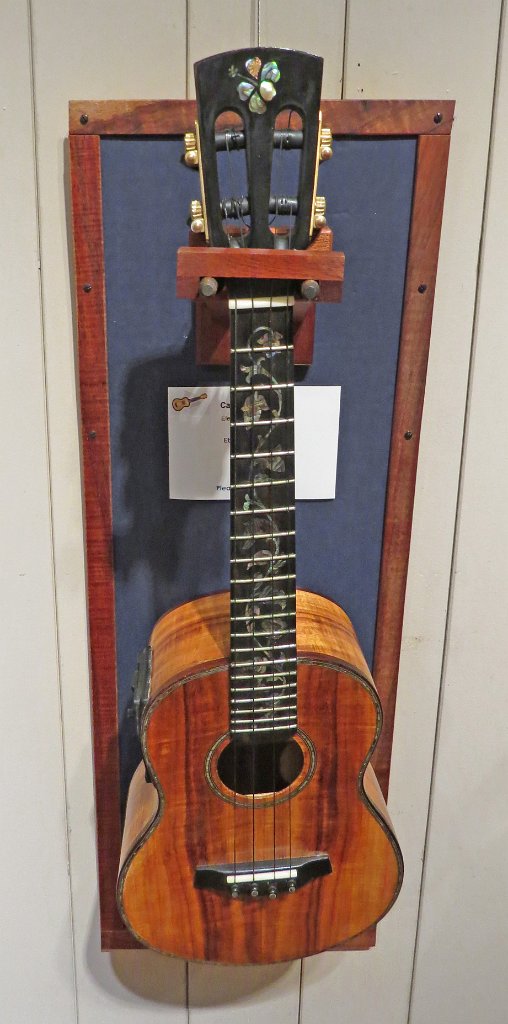 20 - Carlos Newcomb's koa tenor ukulele with preamp, ebony fretboard and paua abalone inlay