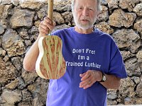 04 - Gary Cassel holds his flame box elder wood uke – one of three ukes he’s building