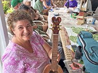 08 - Barbara Bach and her beautifully designed ukulele
