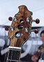 Creative headstock of Manny Halican's spruce and rosewood baritone